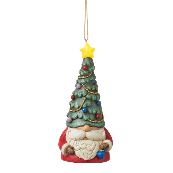 Gnome with LED Christmas Hat Hanging Ornament - Heartwood Creek Jim Shore