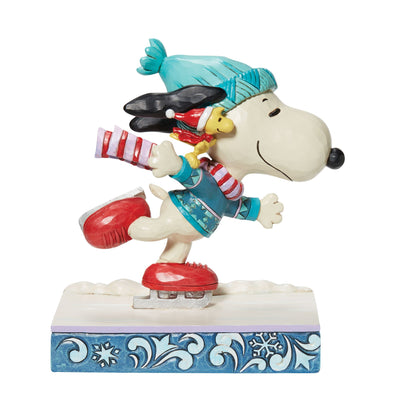 Gliding Friendship (Snoopy and Woodstock Skating Figurine)- Peanuts by Jim Shore