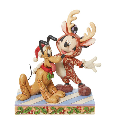 Festive Friends (Mickey & Pluto Christmas Figurine) - Disney Traditions by JimShore - Jim Shore Designs UK