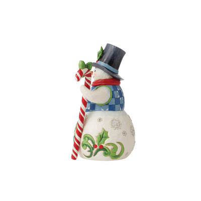 Sweet Christmas Wishes (Snowman with Candy Cane Figurine) - Heartwood Creek by Jim Shore