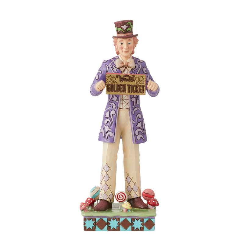 Willy Wonka with Rotating Chocolate Bar Figurine - Willy Wonka by Jim Shore
