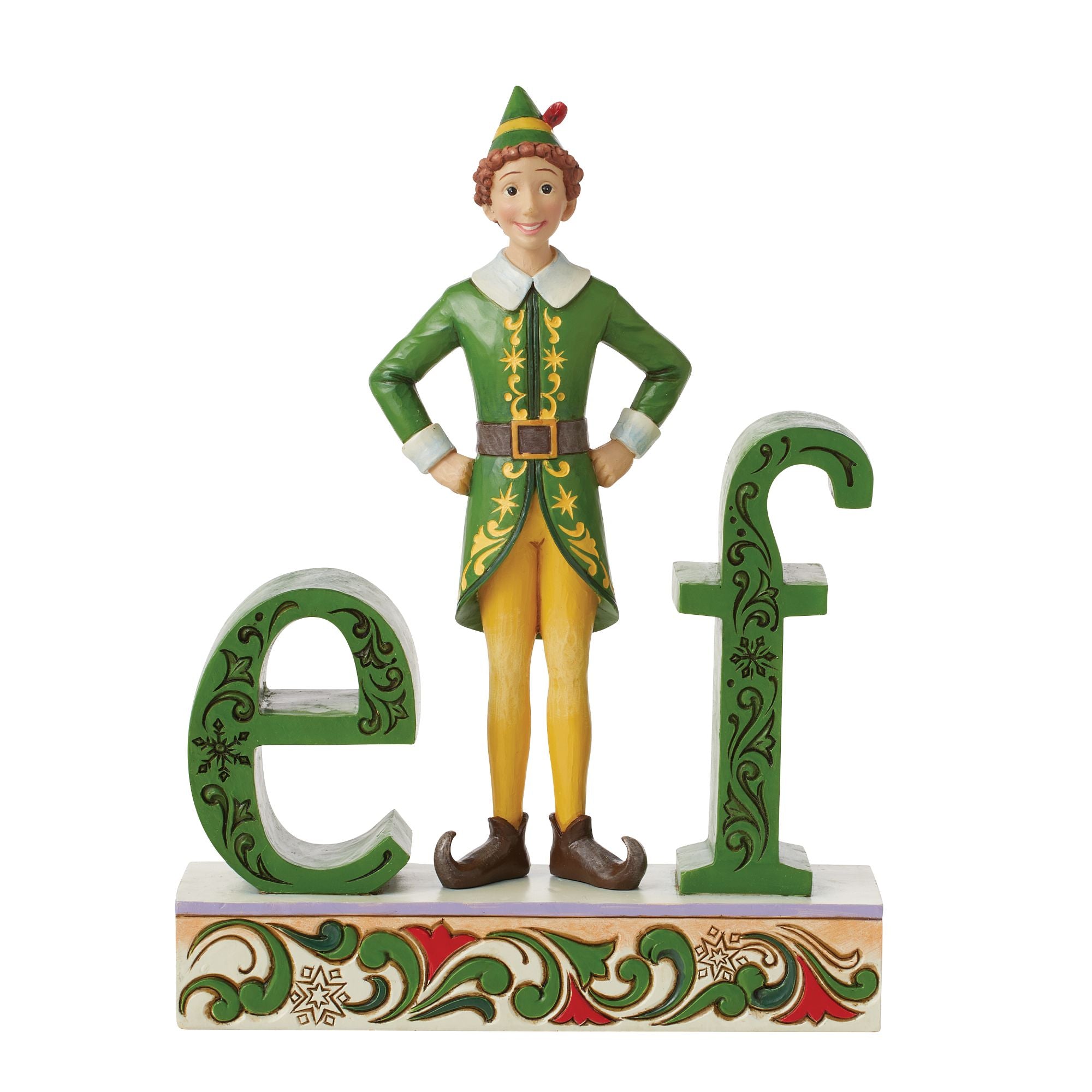 The Name is Buddy the Elf Buddy Standing in the word Elf Figurine Jim Shore Designs UK