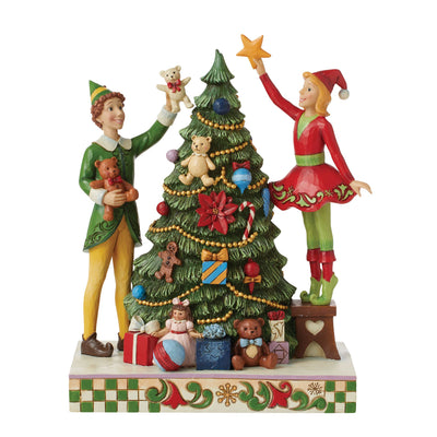 Treat Every Day like Christmas (Buddy with Jovie Decorating Tree Figurine) - Elfby Jim Shore