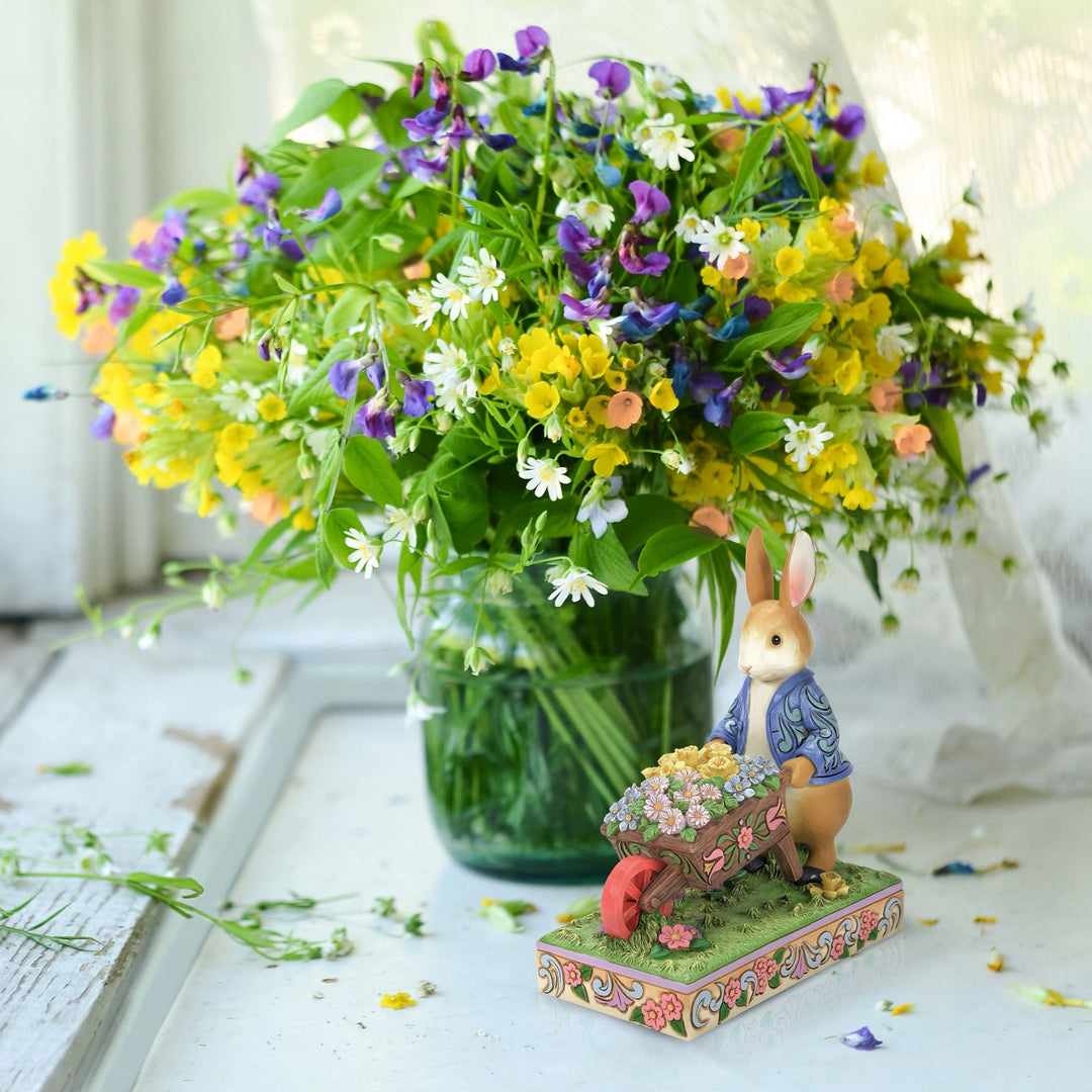 Peter Rabbit with Wheelbarrow Figurine Beatrix Potter by Jim Shore