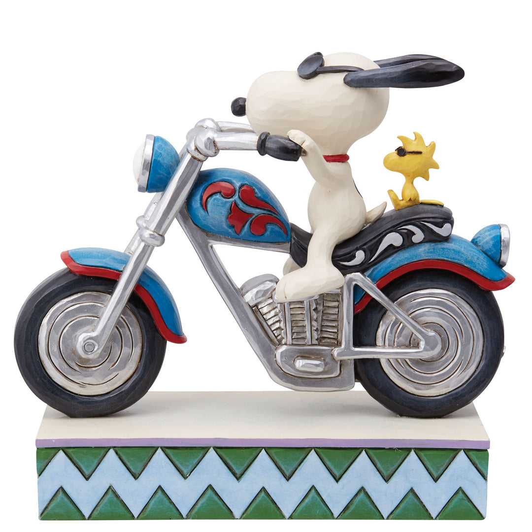 Cool Riders (Snoopy and Woodstock Riding a Motorcycle Figurine) - Peanuts by JimShore