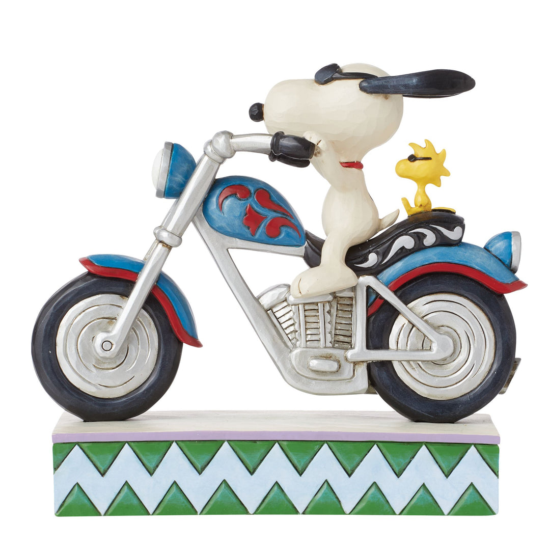 Cool Riders (Snoopy and Woodstock Riding a Motorcycle Figurine) - Peanuts by JimShore