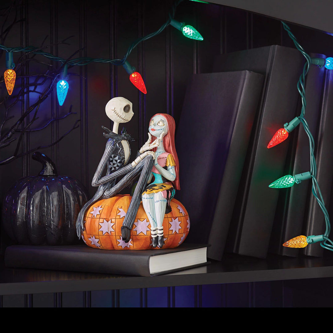 The Pumpkin King and Sally (Jack and Sally on a Pumpkin Figurine) - Disney Traditions by Jim Shore