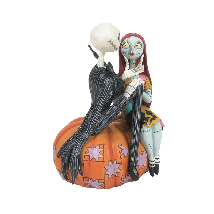 The Pumpkin King and Sally (Jack and Sally on a Pumpkin Figurine) - Disney Traditions by Jim Shore