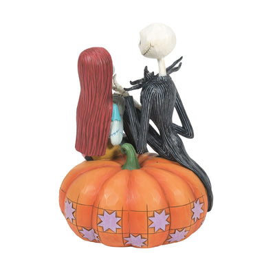 The Pumpkin King and Sally (Jack and Sally on a Pumpkin Figurine) - Disney Traditions by Jim Shore - Jim Shore Designs UK