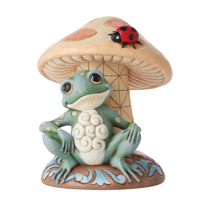 A Frog's Life (Frog Leaning on Mushroom Figurine) - Heartwood Creek by Jim Shore - Jim Shore Designs UK