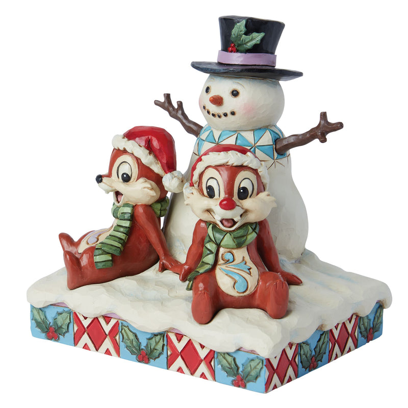 Snow Much Fun (Chip n Dale Snowman Figurine) - Disney Traditions by Jim Shore