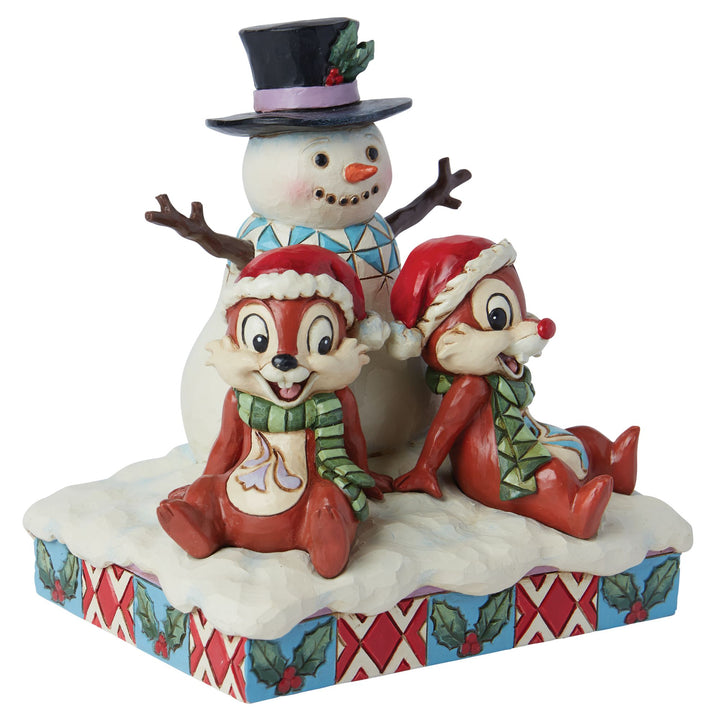 Snow Much Fun (Chip n Dale Snowman Figurine) - Disney Traditions by Jim Shore