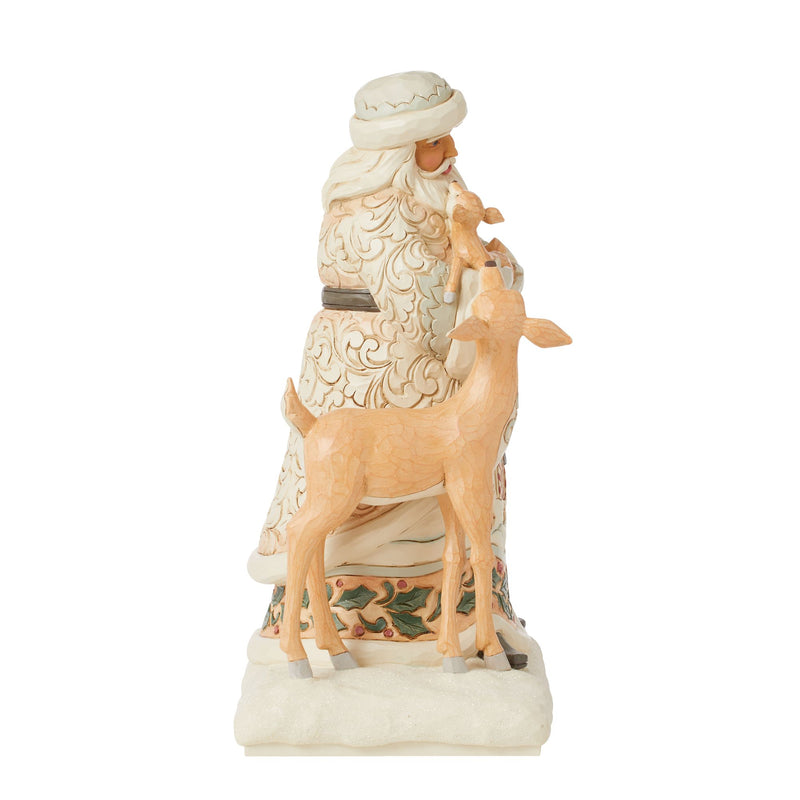 Believe in Kindness (White Woodland Santa with Fawn ad Deer Figurine) - Heartwood Creek by Jim Shore