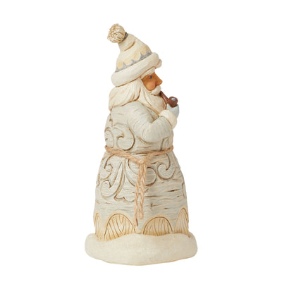 Forest Snow Day (White Woodland Carved Santa Figurine) - Heartwood Creek by JimShore