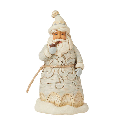 Forest Snow Day (White Woodland Carved Santa Figurine) - Heartwood Creek by JimShore
