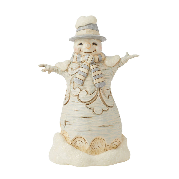 Forest Flurries (White Woodland Carved Snowman Figurine) - Heartwood Creek by Jim Shore