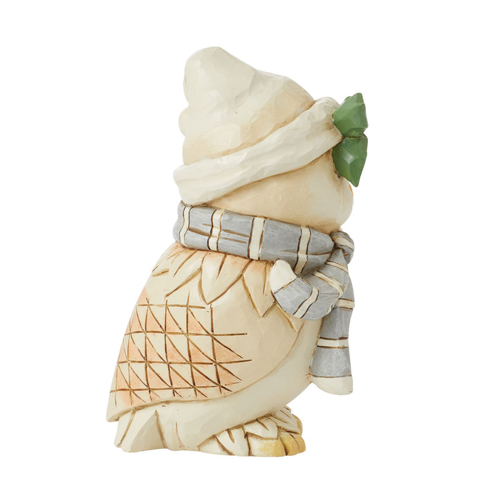 White Woodland Owl with Scarf Figurine - Heartwood Creek by Jim Shore