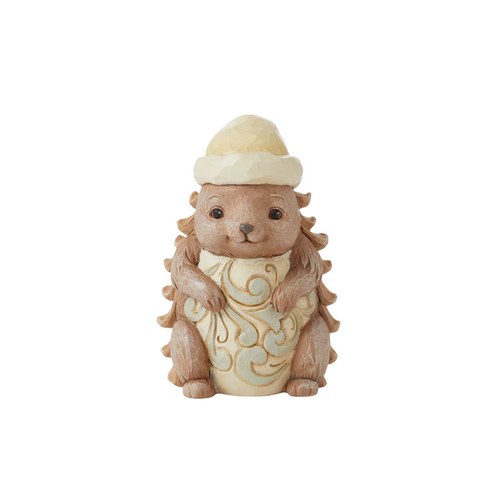 White Woodland Pinecone Hedgehog Figurine - Heartwood Creek by Jim Shore