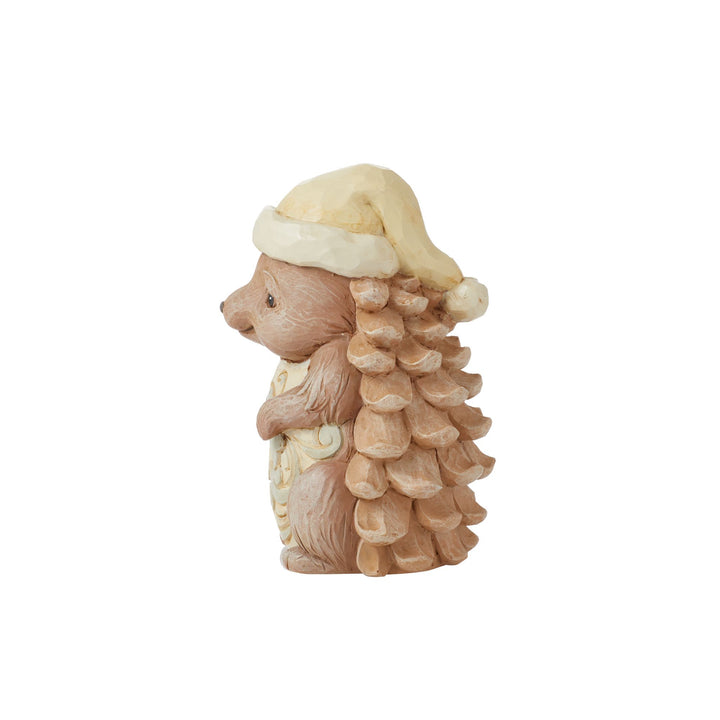 White Woodland Pinecone Hedgehog Figurine - Heartwood Creek by Jim Shore