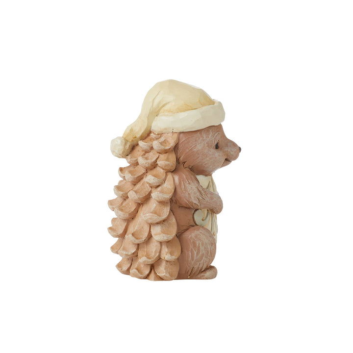 White Woodland Pinecone Hedgehog Figurine - Heartwood Creek by Jim Shore