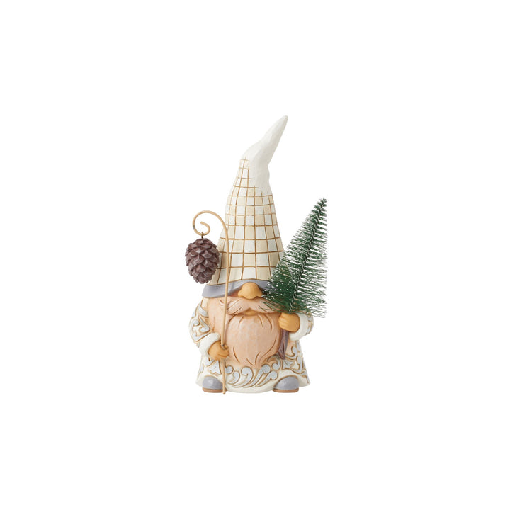 Perfect Pinecone (White Woodland Gnome with Sisal Tree Figurine) - Heartwood Creek by Jim Shore