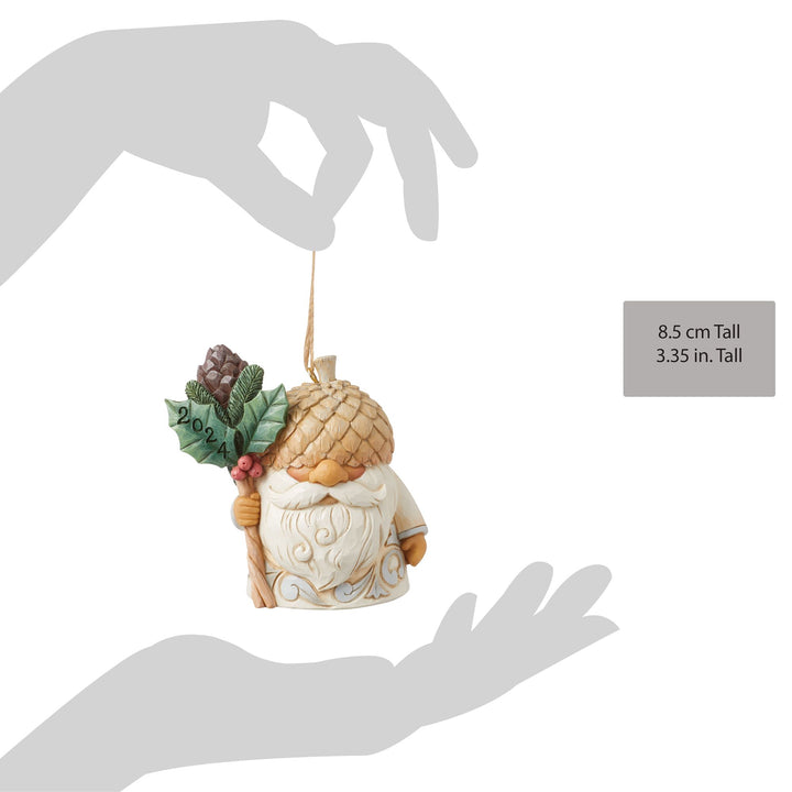 White Woodland 2024 Gnome Hanging Ornament