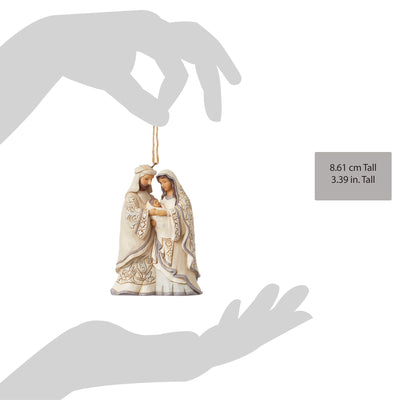 White Woodland Holy Family Hanging Ornament - Heartwood Creek by Jim Shore