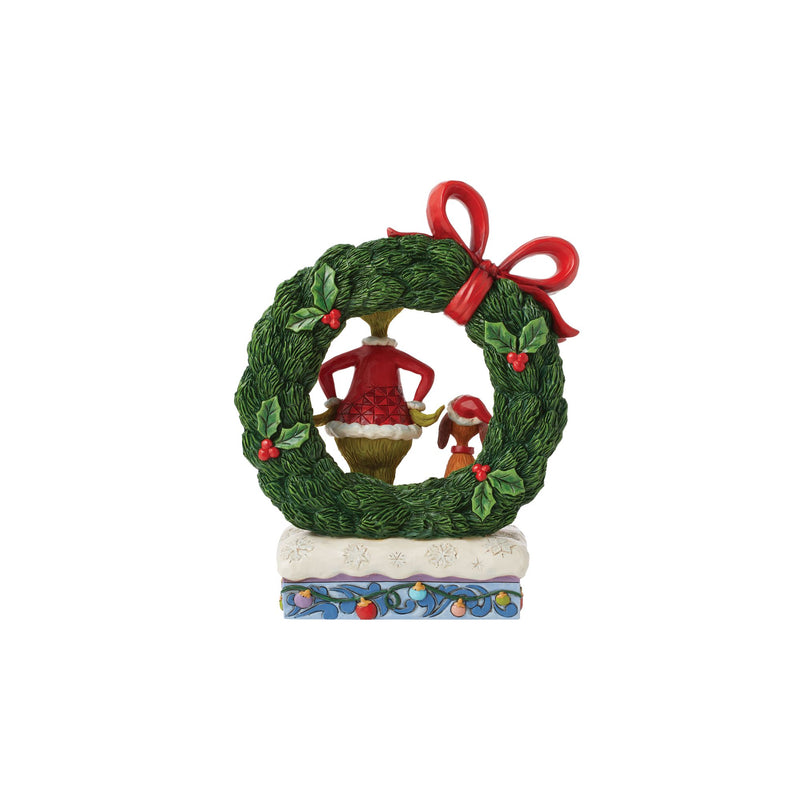 Grinch & Max Light-Up Wreath - The Grinch by Jim Shore