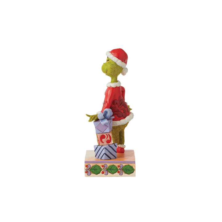 Grinch Leaning on Stacked Gifts Figurine - The Grinch by Jim Shore