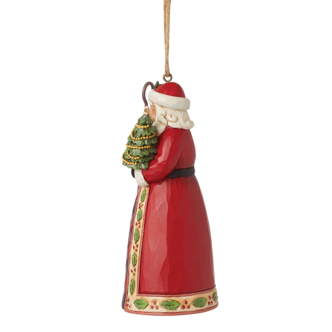 Santa with Tree & Cane Hanging Ornament - Heartwood Creek by Jim Shore