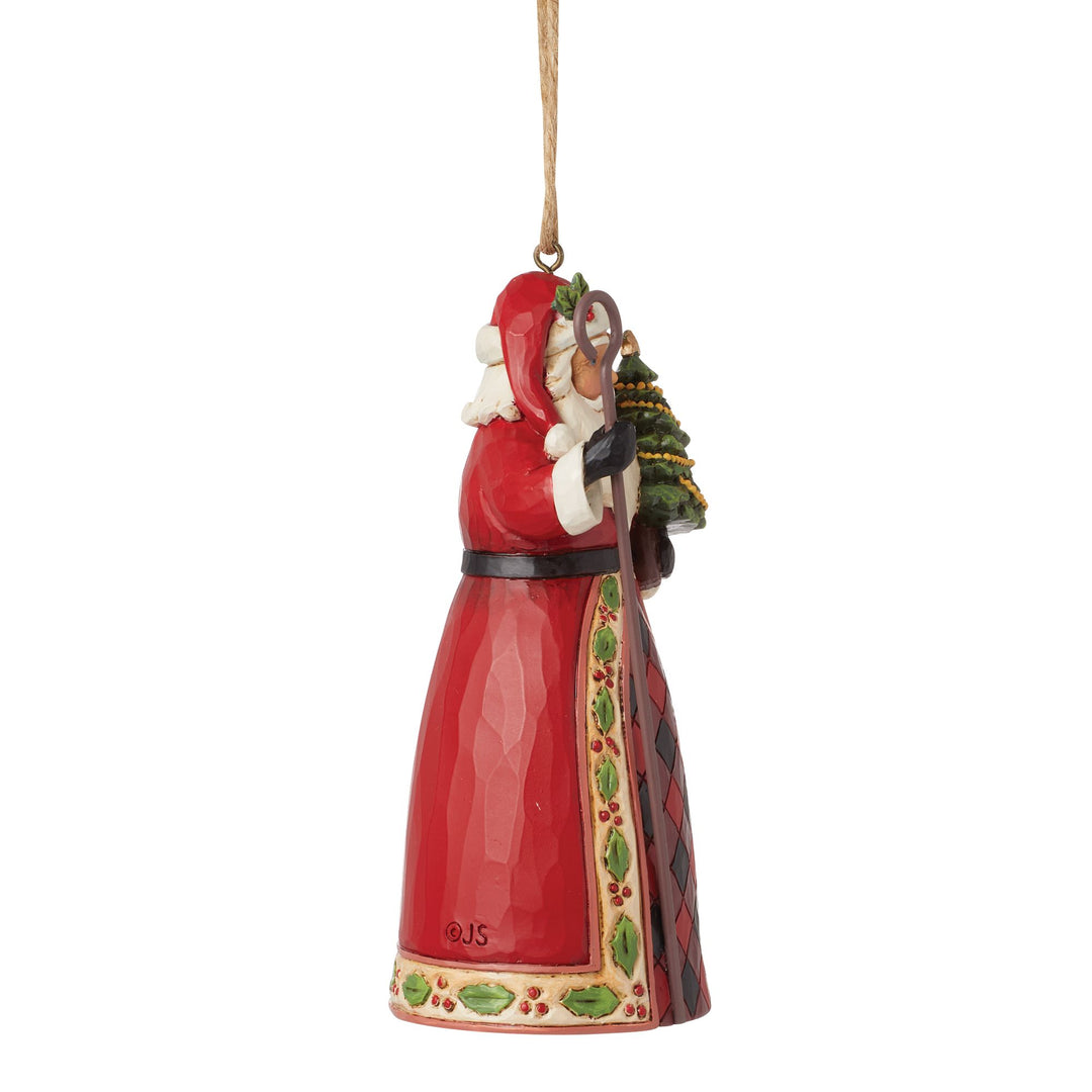 Santa with Tree & Cane Hanging Ornament - Heartwood Creek by Jim Shore