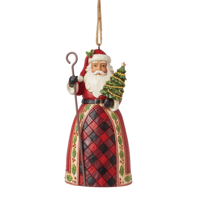 Santa with Tree & Cane Hanging Ornament - Heartwood Creek by Jim Shore