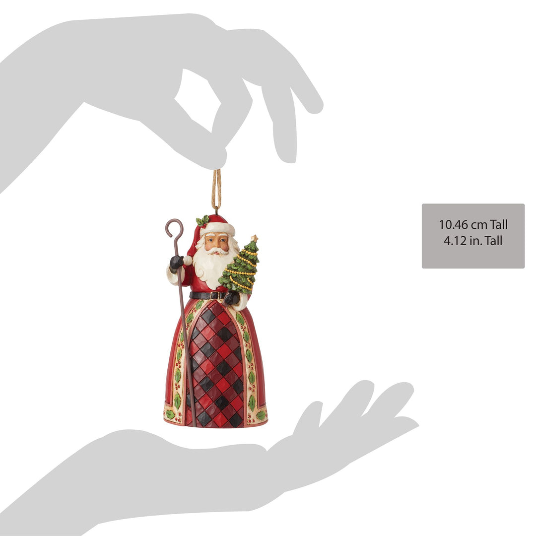 Santa with Tree & Cane Hanging Ornament - Heartwood Creek by Jim Shore