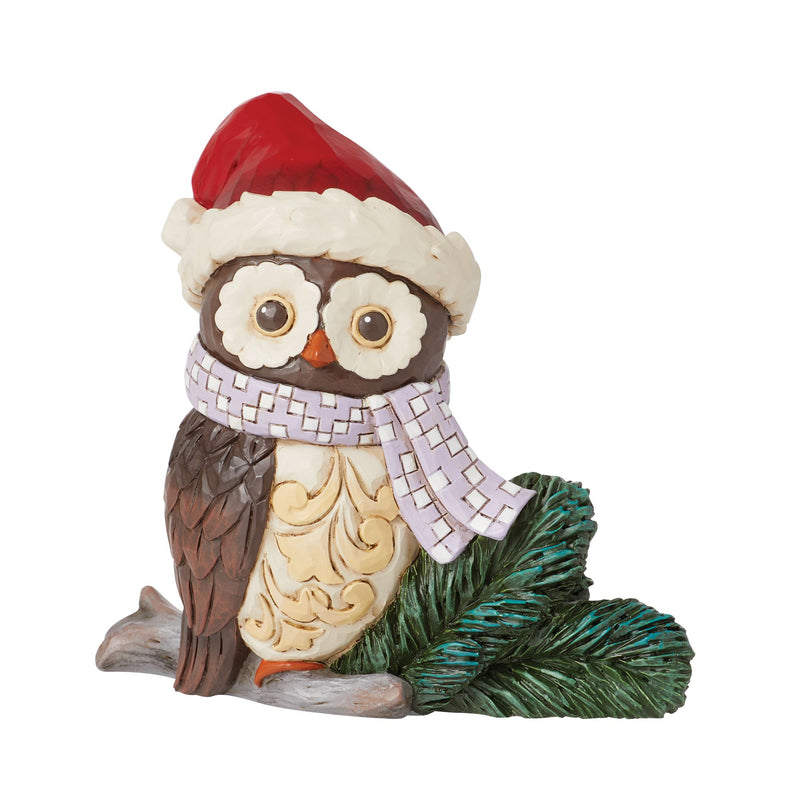 Christms Owl with santa Hat Mini - Heartwood Creek by Jim Shore