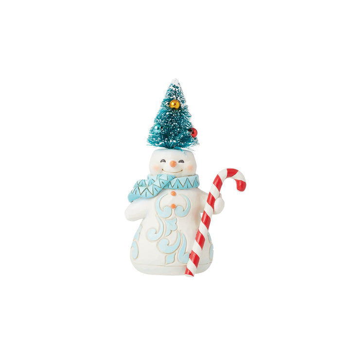 Candy cane Crush (Snowman Sisal Tree Pint Size Figurine) - Heartwood Creek by Jim Shore