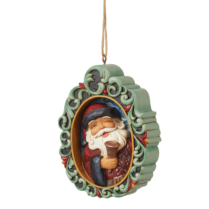 Santa in a Scroll Hanging Ornament - Heartwood Creek by Jim Shore