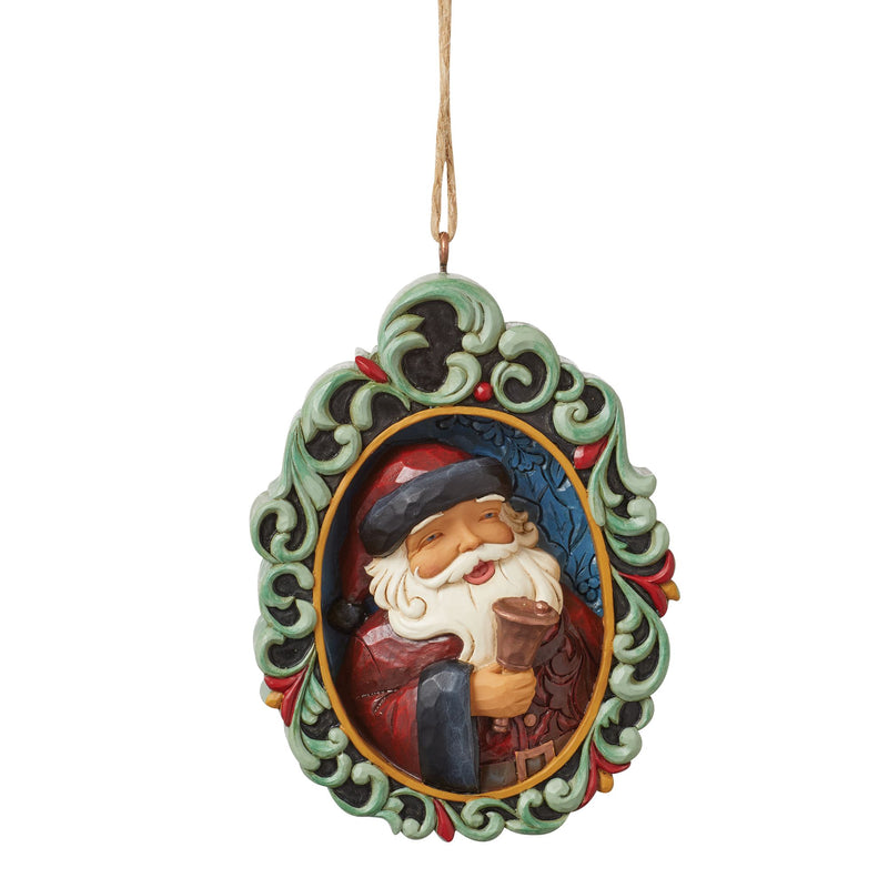 Santa in a Scroll Hanging Ornament - Heartwood Creek by Jim Shore