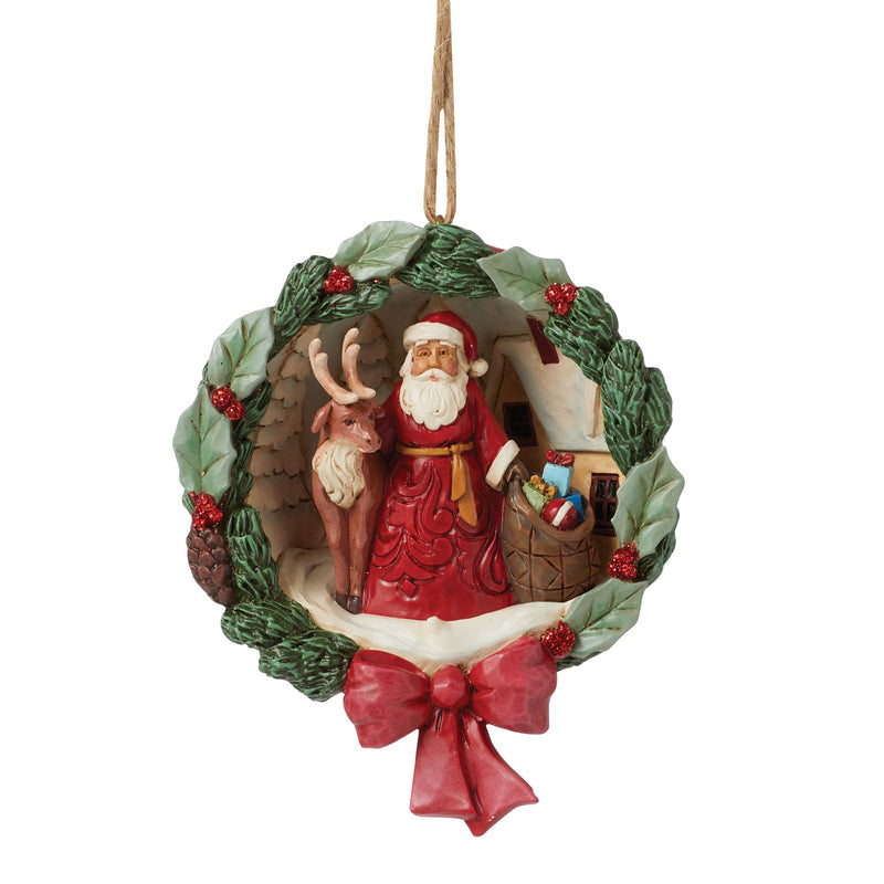 Santa Diorama Hanging Ornament - Heartwood Creek by Jim Shore