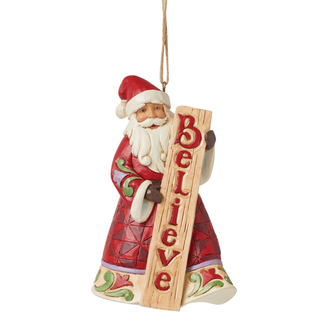 Santa "Believe" Hanging Ornament - Heartwood Creek by Jim Shore