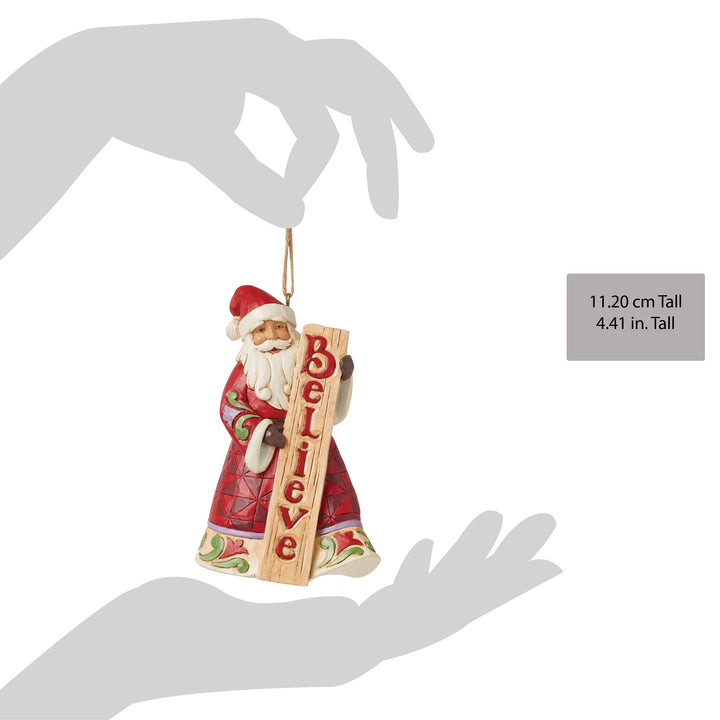 Santa "Believe" Hanging Ornament - Heartwood Creek by Jim Shore