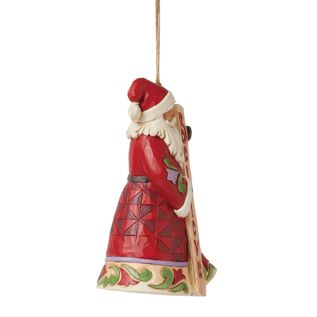 Santa "Believe" Hanging Ornament - Heartwood Creek by Jim Shore