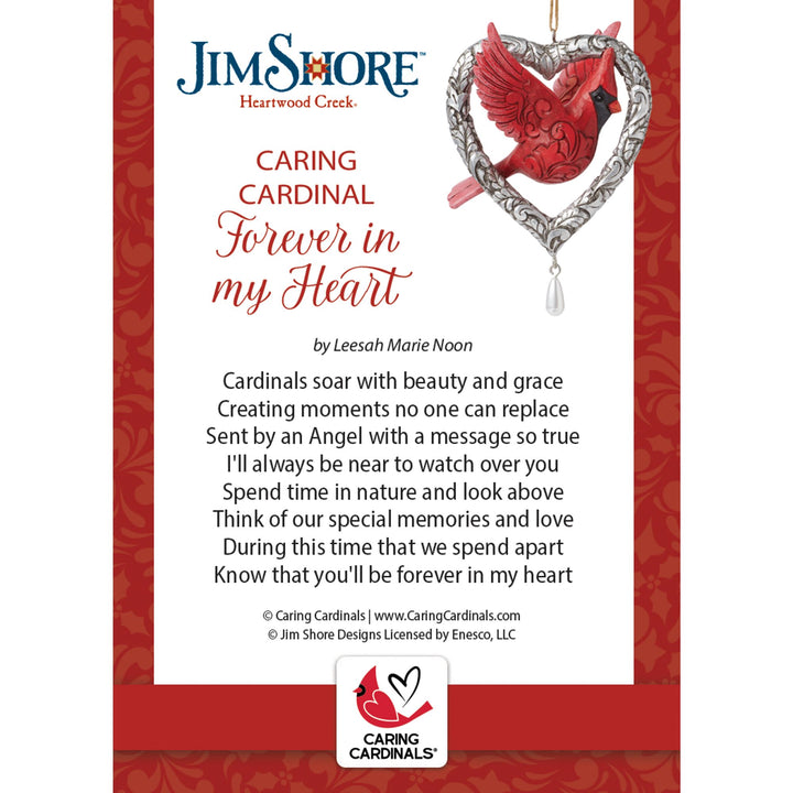 Forever in My Heart (Caring Cardinal Hanging Ornament) - Heartwood Creek by JimShore