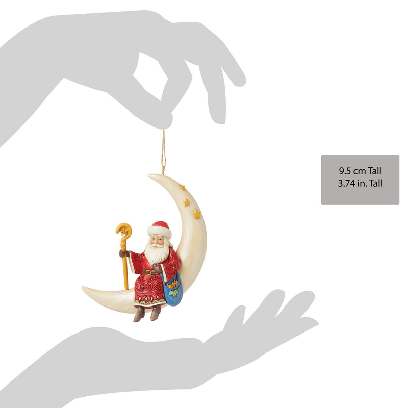 Santa on a Crescent Moon Hanging Ornament - Heartwood Creek by Jim Shore
