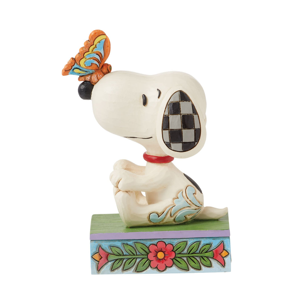 The Perfect Landing (Snoopy with Butterfly on Nose Figurine) - Peanuts by Jim Shore