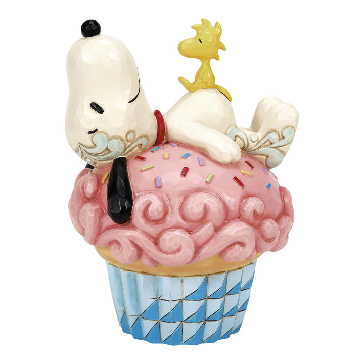 Sprinkle Snooze (Snoopy Laying on Cupcake Figurine) - Peanuts by Jim Shore