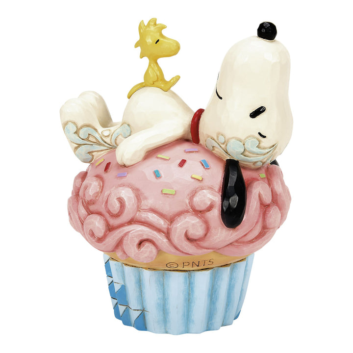 Sprinkle Snooze (Snoopy Laying on Cupcake Figurine) - Peanuts by Jim Shore