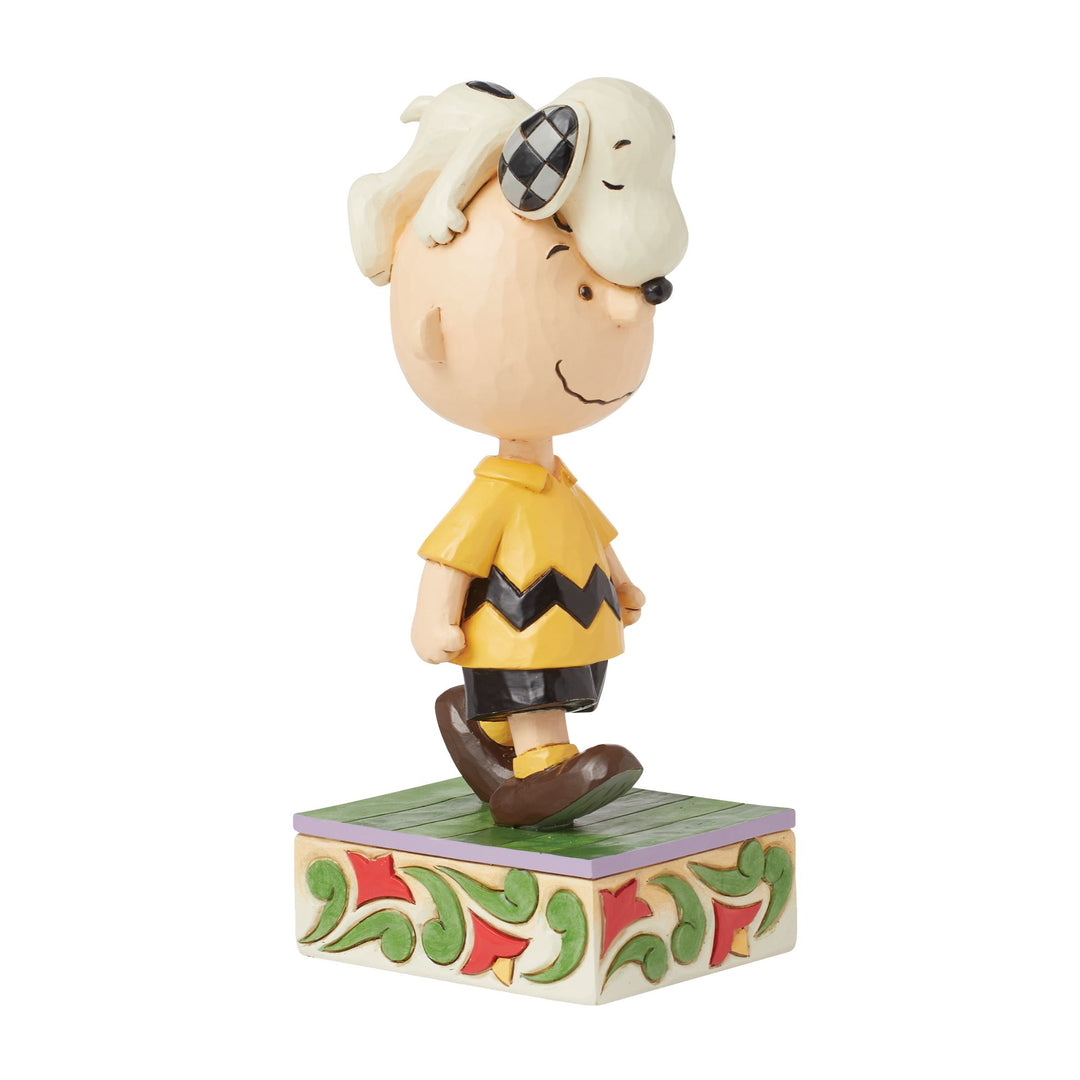 Head Honcho (Snoopy on Charlie Brown's Head Figurine) - Peanuts by Jim Shore Hand-signed