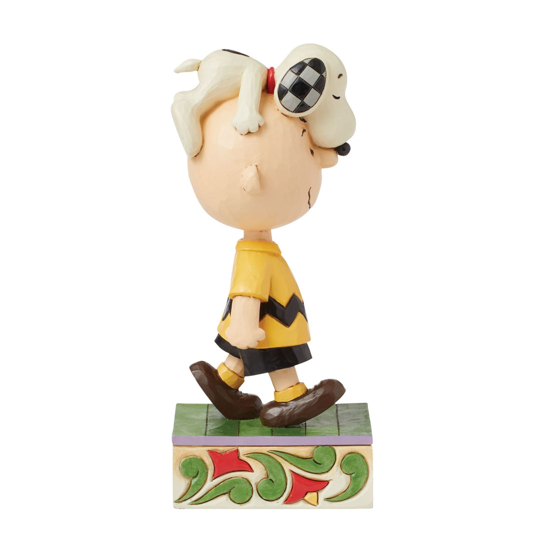 Head Honcho (Snoopy on Charlie Brown's Head Figurine) - Peanuts by Jim Shore Hand-signed