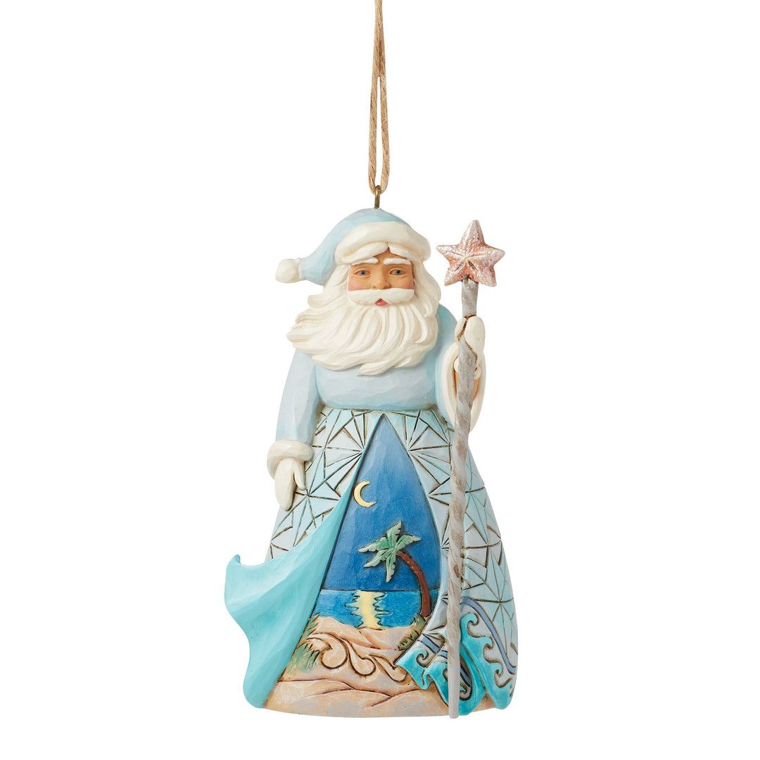 Santa with Star Fish Cane Hanging Ornament - Heartwood Creek by Jim Shore