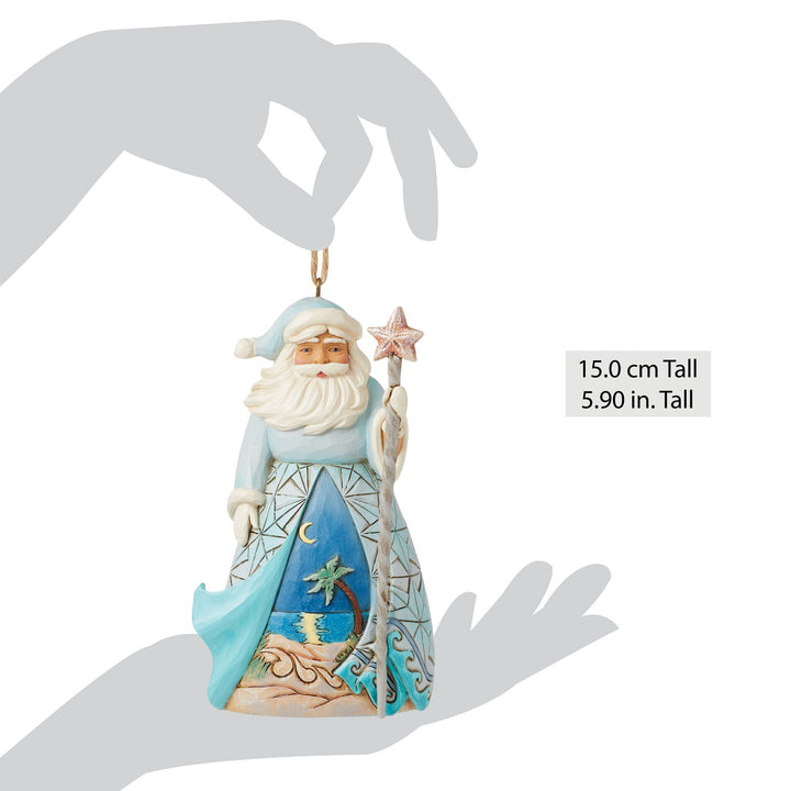 Santa with Star Fish Cane Hanging Ornament - Heartwood Creek by Jim Shore